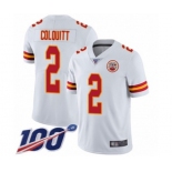 Youth Kansas City Chiefs #2 Dustin Colquitt White Vapor Untouchable Limited Player 100th Season Football Jersey