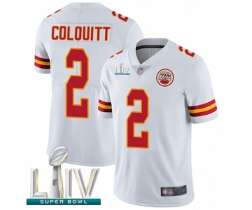 Youth Kansas City Chiefs #2 Dustin Colquitt White Vapor Untouchable Limited Player Super Bowl LIV Bound Football Jersey