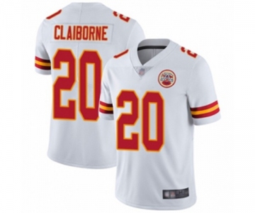 Youth Kansas City Chiefs #20 Morris Claiborne White Vapor Untouchable Limited Player Football Jersey