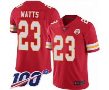 Youth Kansas City Chiefs #23 Armani Watts Red Team Color Vapor Untouchable Limited Player 100th Season Football Jersey