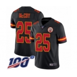 Youth Kansas City Chiefs #25 LeSean McCoy Limited Black Rush Vapor Untouchable 100th Season Football Jersey