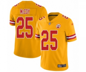 Youth Kansas City Chiefs #25 LeSean McCoy Limited Gold Inverted Legend Football Jersey