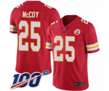 Youth Kansas City Chiefs #25 LeSean McCoy Red Team Color Vapor Untouchable Limited Player 100th Season Football Jersey