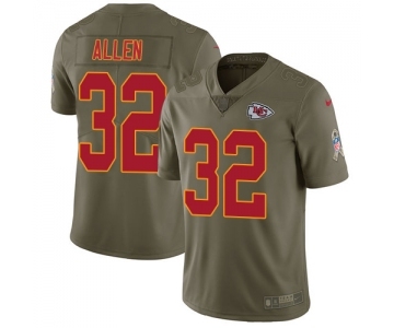 Youth Kansas City Chiefs #32 Marcus Allen Limited Olive 2017 Salute to Service Football Jersey