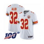 Youth Kansas City Chiefs #32 Marcus Allen White Vapor Untouchable Limited Player 100th Season Football Jersey