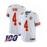 Youth Kansas City Chiefs #4 Chad Henne White Vapor Untouchable Limited Player 100th Season Football Jersey