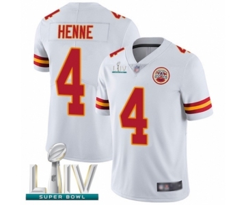 Youth Kansas City Chiefs #4 Chad Henne White Vapor Untouchable Limited Player Super Bowl LIV Bound Football Jersey