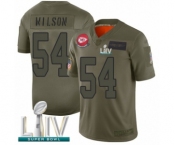 Youth Kansas City Chiefs #54 Damien Wilson Limited Olive 2019 Salute to Service Super Bowl LIV Bound Football Jersey