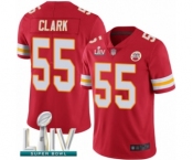 Youth Kansas City Chiefs #55 Frank Clark Red Team Color Vapor Untouchable Limited Player Super Bowl LIV Bound Football Jersey