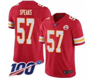 Youth Kansas City Chiefs #57 Breeland Speaks Red Team Color Vapor Untouchable Limited Player 100th Season Football Jersey