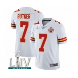 Youth Kansas City Chiefs #7 Harrison Butker White Vapor Untouchable Limited Player Super Bowl LIV Bound Football Jersey