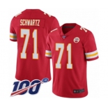 Youth Kansas City Chiefs #71 Mitchell Schwartz Red Team Color Vapor Untouchable Limited Player 100th Season Football Jersey