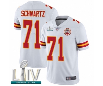 Youth Kansas City Chiefs #71 Mitchell Schwartz White Vapor Untouchable Limited Player Super Bowl LIV Bound Football Jersey