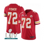 Youth Kansas City Chiefs #72 Eric Fisher Red Team Color Vapor Untouchable Limited Player Super Bowl LIV Bound Football Jersey