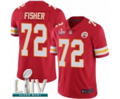 Youth Kansas City Chiefs #72 Eric Fisher Red Team Color Vapor Untouchable Limited Player Super Bowl LIV Bound Football Jersey