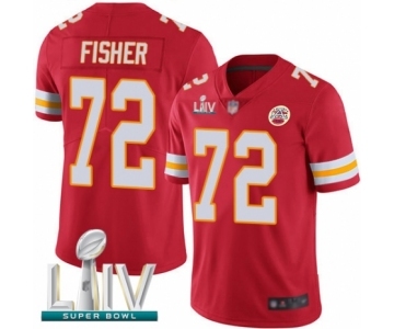 Youth Kansas City Chiefs #72 Eric Fisher Red Team Color Vapor Untouchable Limited Player Super Bowl LIV Bound Football Jersey