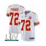 Youth Kansas City Chiefs #72 Eric Fisher White Vapor Untouchable Limited Player Super Bowl LIV Bound Football Jersey