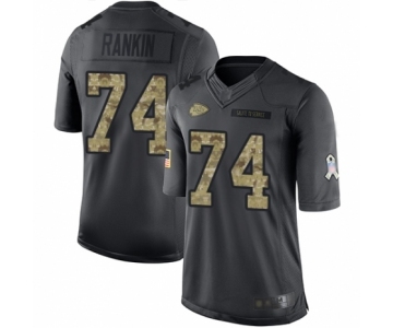 Youth Kansas City Chiefs #74 Martinas Rankin Limited Black 2016 Salute to Service Football Jersey