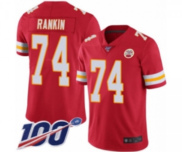 Youth Kansas City Chiefs #74 Martinas Rankin Red Team Color Vapor Untouchable Limited Player 100th Season Football Jersey