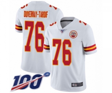 Youth Kansas City Chiefs #76 Laurent Duvernay-Tardif White Vapor Untouchable Limited Player 100th Season Football Jersey