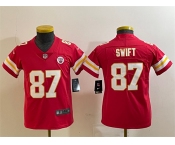 Youth Kansas City Chiefs #87 Taylor Swift Red Vapor Untouchable Limited Football Stitched Jersey