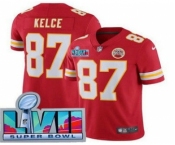 Youth Kansas City Chiefs #87 Travis Kelce Limited Red Super Bowl LVII Vapor Jersey