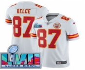 Youth Kansas City Chiefs #87 Travis Kelce Limited White Super Bowl LVII Vapor Jersey