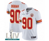 Youth Kansas City Chiefs #90 Emmanuel Ogbah White Vapor Untouchable Limited Player Super Bowl LIV Bound Football Jersey