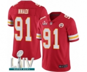 Youth Kansas City Chiefs #91 Derrick Nnadi Red Team Color Vapor Untouchable Limited Player Super Bowl LIV Bound Football Jersey