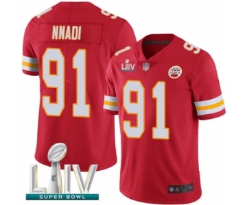 Youth Kansas City Chiefs #91 Derrick Nnadi Red Team Color Vapor Untouchable Limited Player Super Bowl LIV Bound Football Jersey