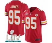 Youth Kansas City Chiefs #95 Chris Jones Red Team Color Vapor Untouchable Limited Player Super Bowl LIV Bound Football Jersey