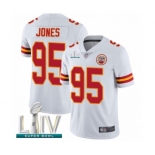 Youth Kansas City Chiefs #95 Chris Jones White Vapor Untouchable Limited Player Super Bowl LIV Bound Football Jersey