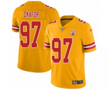 Youth Kansas City Chiefs #97 Alex Okafor Limited Gold Inverted Legend Football Jersey