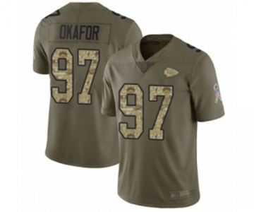 Youth Kansas City Chiefs #97 Alex Okafor Limited Olive Camo 2017 Salute to Service Football Jersey