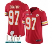 Youth Kansas City Chiefs #97 Alex Okafor Red Team Color Vapor Untouchable Limited Player Super Bowl LIV Bound Football Jersey