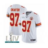 Youth Kansas City Chiefs #97 Alex Okafor White Vapor Untouchable Limited Player Super Bowl LIV Bound Football Jersey