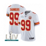 Youth Kansas City Chiefs #99 Khalen Saunders White Vapor Untouchable Limited Player Super Bowl LIV Bound Football Jersey