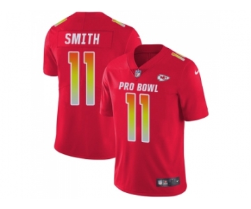 Youth Nike Kansas City Chiefs #11 Alex Smith Red Stitched NFL Limited AFC 2018 Pro Bowl Jersey