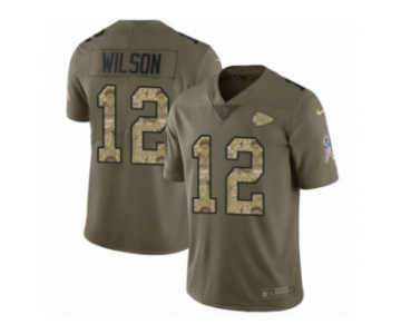 Youth Nike Kansas City Chiefs #12 Albert Wilson Limited Olive Camo 2017 Salute to Service NFL Jersey