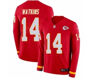 Youth Nike Kansas City Chiefs #14 Sammy Watkins Limited Red Therma Long Sleeve NFL Jersey