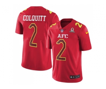 Youth Nike Kansas City Chiefs #2 Dustin Colquitt Red Stitched NFL Limited AFC 2017 Pro Bowl Jersey