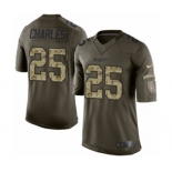 Youth Nike Kansas City Chiefs #25 Jamaal Charles Limited Green Salute to Service NFL Jersey