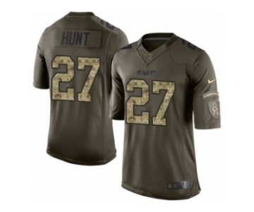 Youth Nike Kansas City Chiefs #27 Kareem Hunt Limited Green Salute to Service NFL Jersey