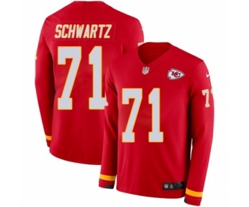 Youth Nike Kansas City Chiefs #71 Mitchell Schwartz Limited Red Therma Long Sleeve NFL Jersey