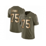 Youth Nike Kansas City Chiefs #75 Cameron Erving Limited Olive Gold 2017 Salute to Service NFL Jersey