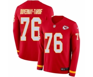 Youth Nike Kansas City Chiefs #76 Laurent Duvernay-Tardif Limited Red Therma Long Sleeve NFL Jersey