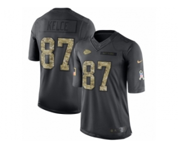 Youth Nike Kansas City Chiefs #87 Travis Kelce Limited Black 2016 Salute to Service NFL Jersey