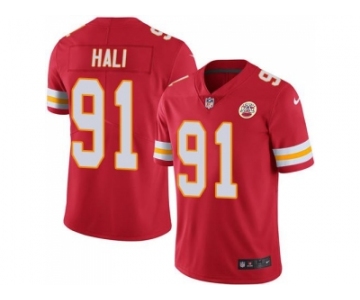 Youth Nike Kansas City Chiefs #91 Tamba Hali Red Stitched NFL Limited Rush Jersey