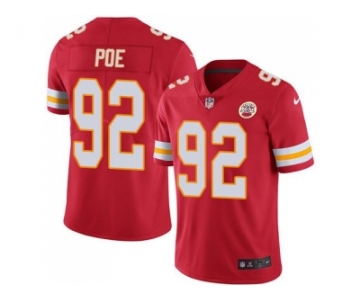 Youth Nike Kansas City Chiefs #92 Dontari Poe Red Stitched NFL Limited Rush Jersey