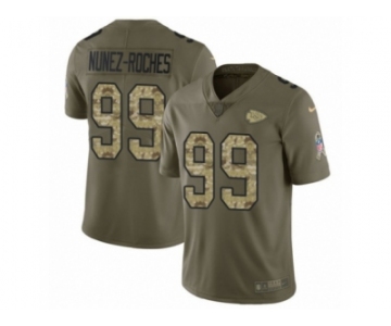 Youth Nike Kansas City Chiefs #99 Rakeem Nunez-Roches Limited Olive Camo 2017 Salute to Service NFL Jersey